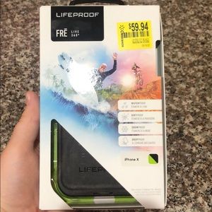 NWT Black and green IPhone X Lifeproof phone case.